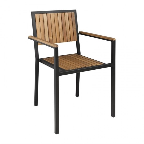 Terrace Chair Restaurant Café And Horeca - Acacia Wood Stackable ARK-DS151