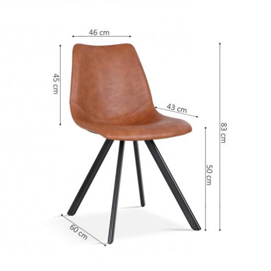 Stuhl Restaurant Café und Horeca – Stuhl Industriel Vintage Toby Cognac