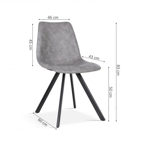 Chair Restaurant Cafe And Horeca - Chair Industrial Vintage Toby  Dark Gray