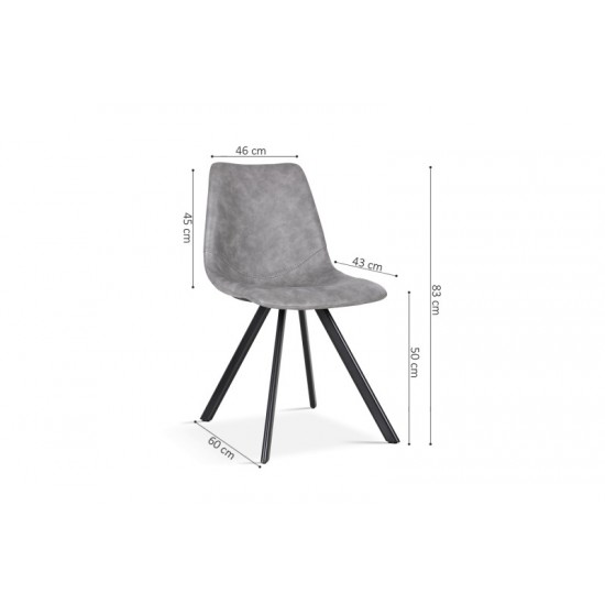 Chaise Restaurant Café Et Horeca - Chaise Industrielle Vintage Toby Gris Fonce