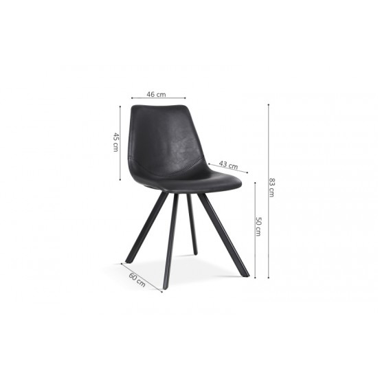 Chair Restaurant Cafe And Horeca - Chair Industrial Vintage Toby  Black