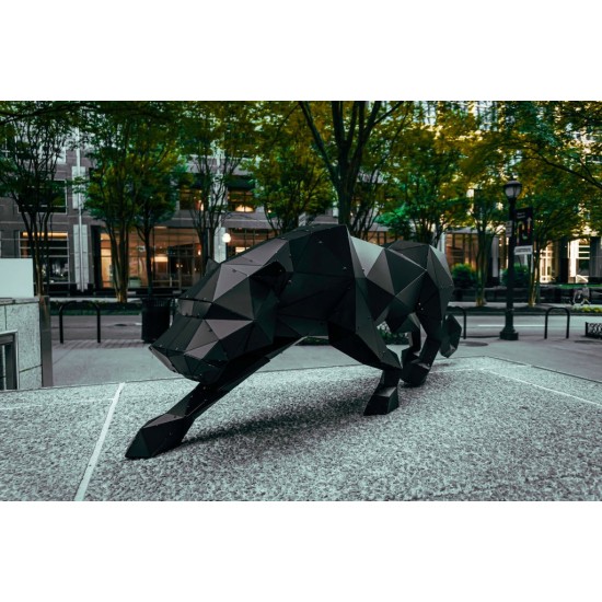 PANTHER L - Handmade Metal Panther Statue